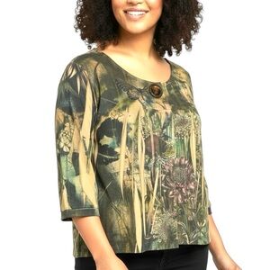 Vintage Y2K Top Size 1X Ultra Suede‎ Butterflies Rhinestones Boho Fairy Grunge